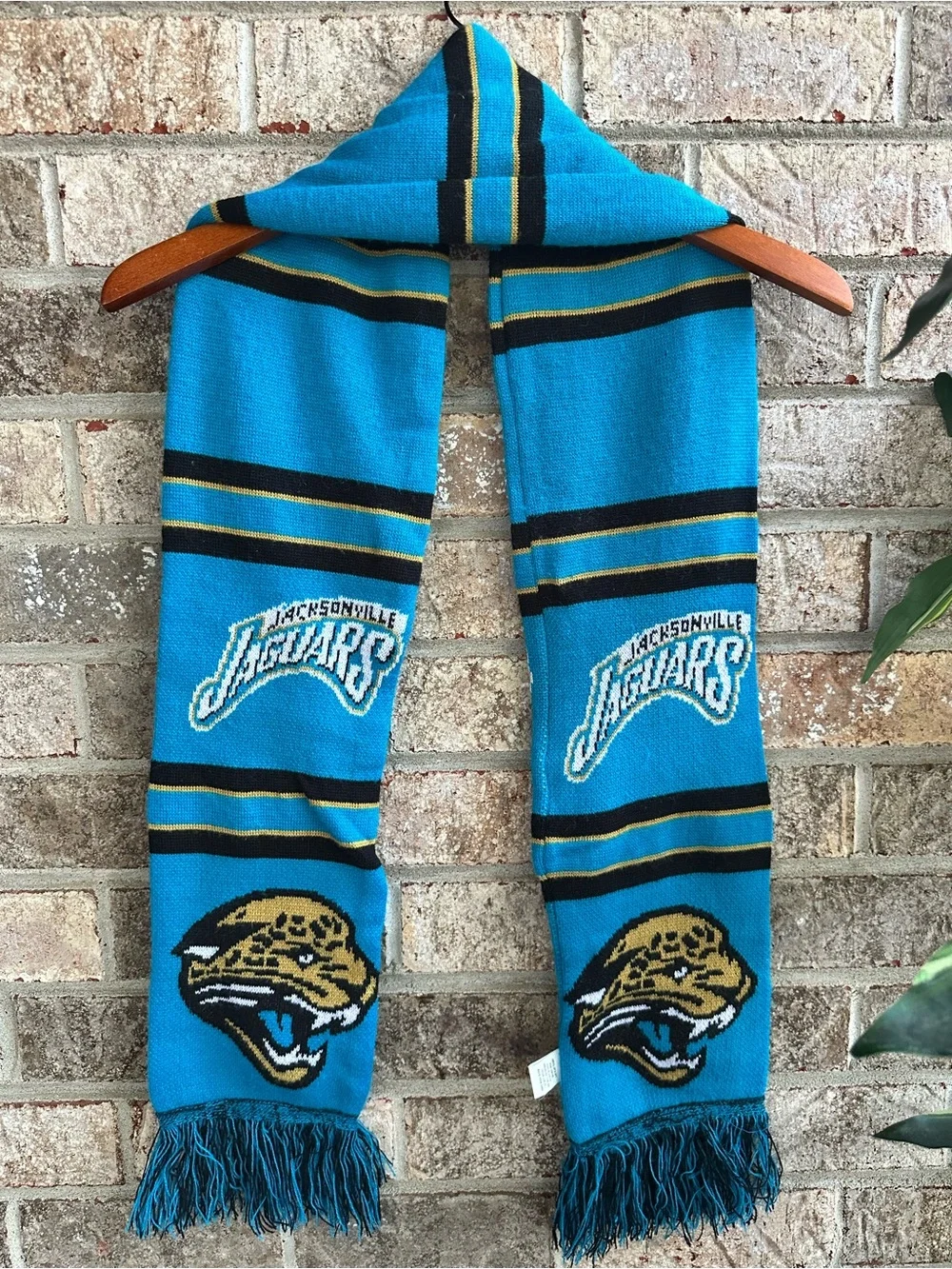 Jacksonville Jaguars Teal Knit Scarf with Black & Gold Accents